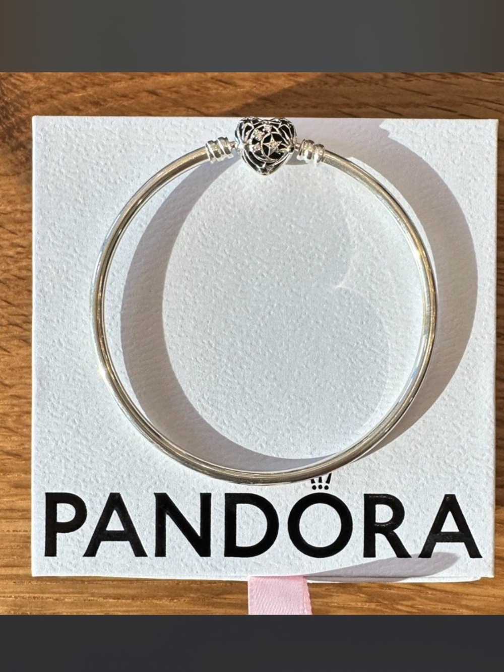 Pandora Silver Heart Bangle Bracelet - Silver